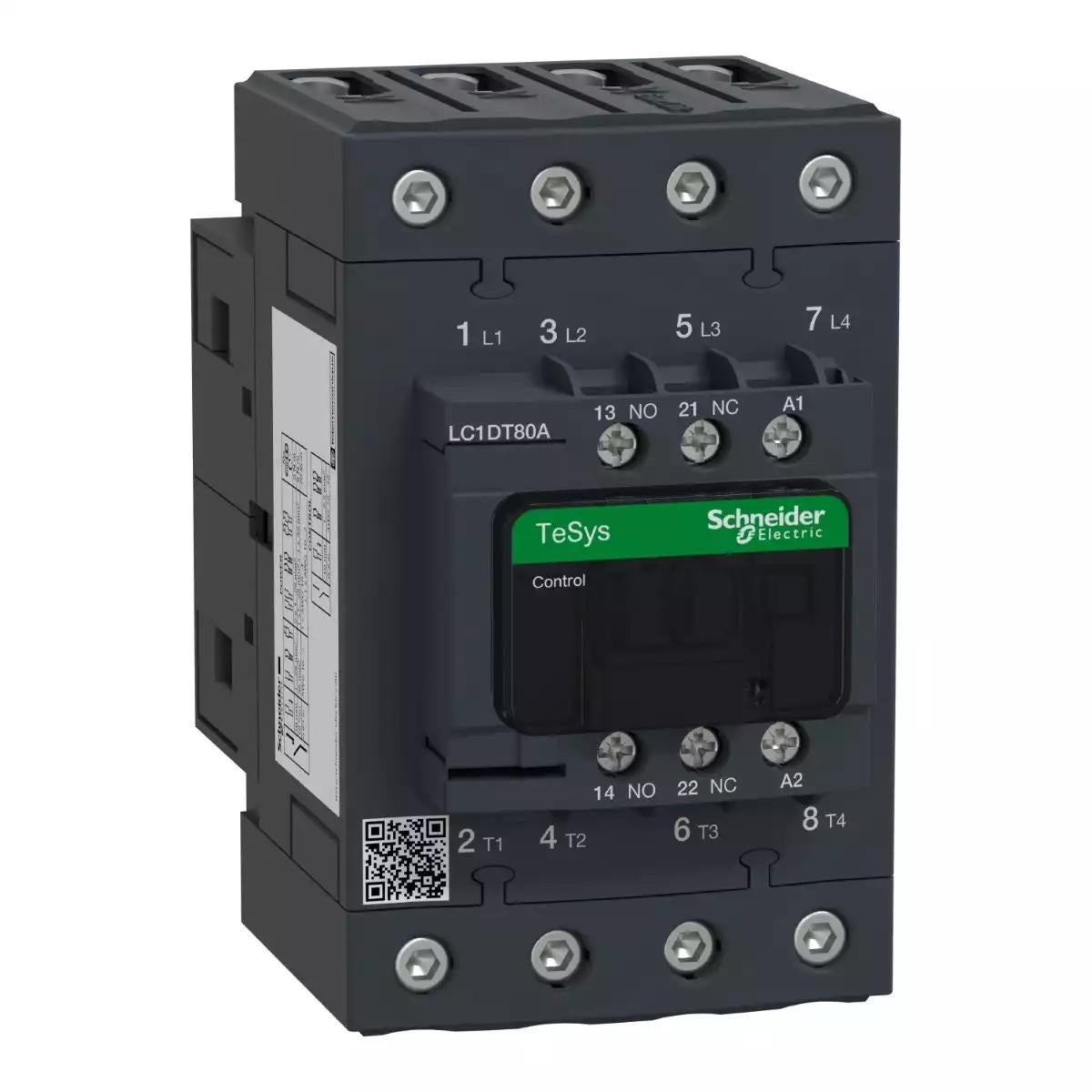 Schneider Electric TeSys D contactor - 4P(4 NO) - AC-1 - <= 440 V 80 A - 220 V AC 50/60 Hz coil