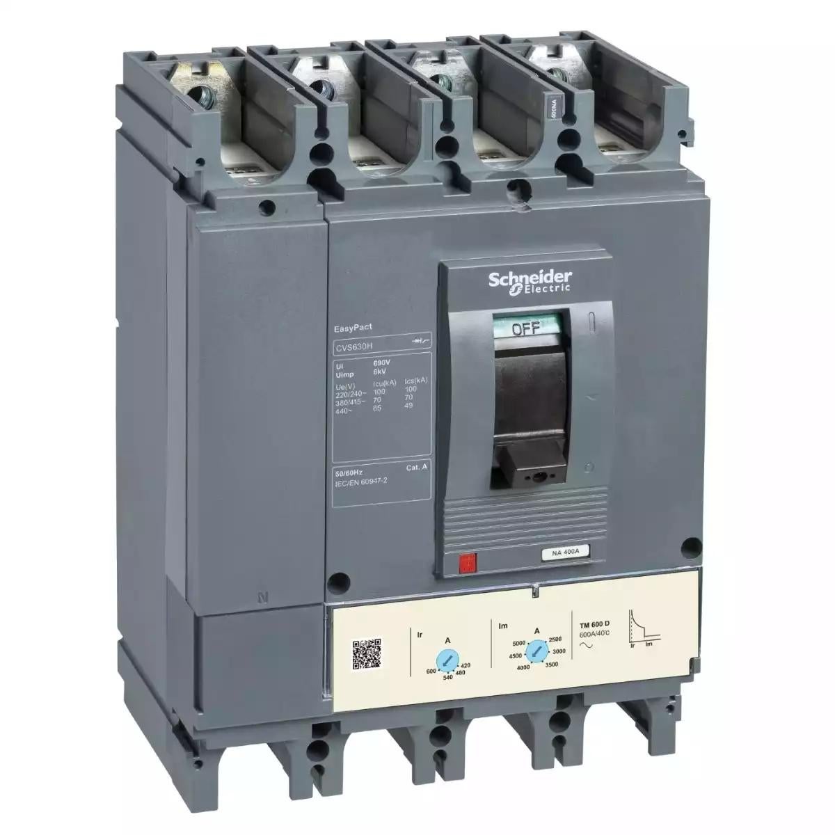 Schneider Electric EasyPact CVS - CVS400F TM400D circuit breaker - 4P/3d