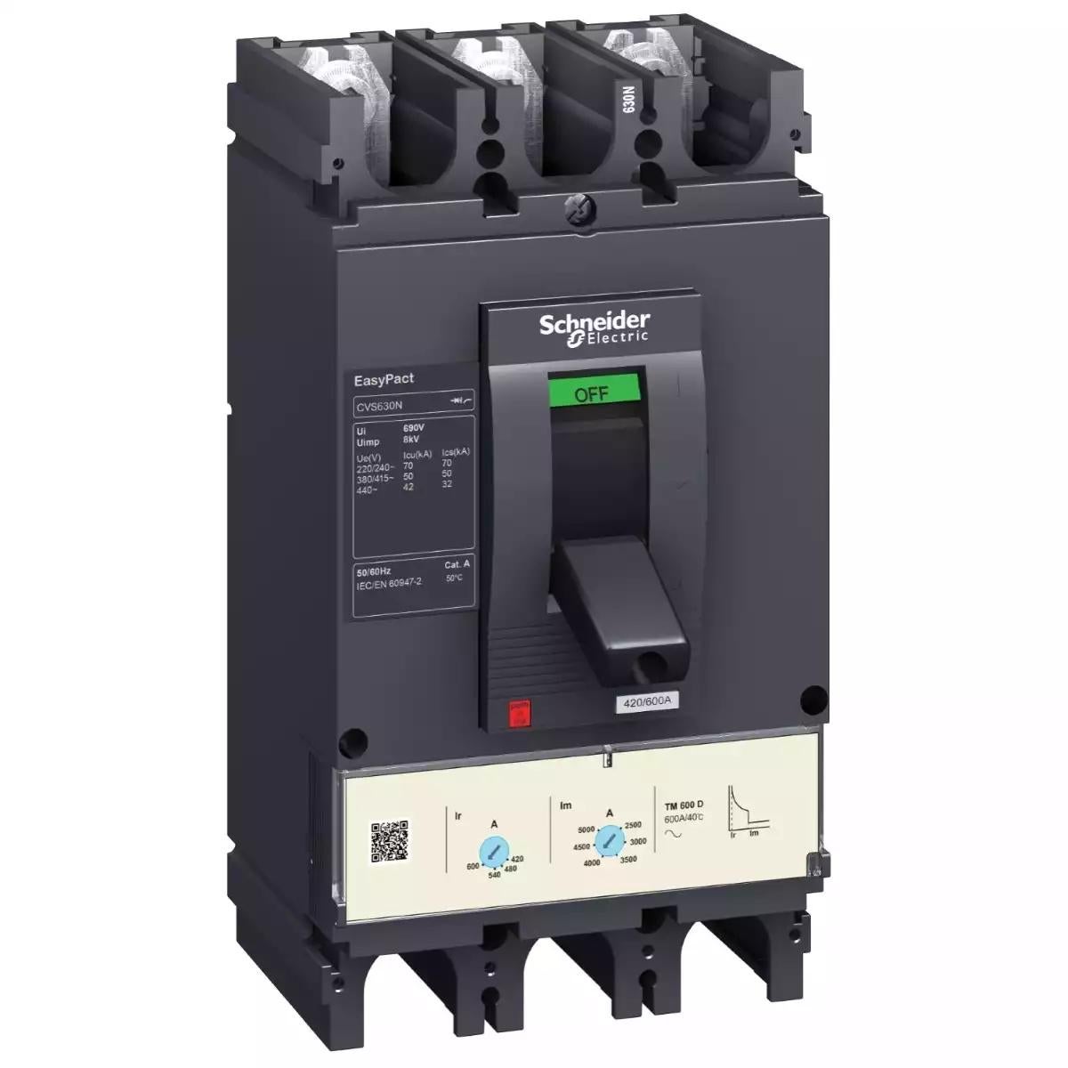 Schneider Electric EasyPact CVS - CVS630F TM500D circuit breaker - 3P/3d