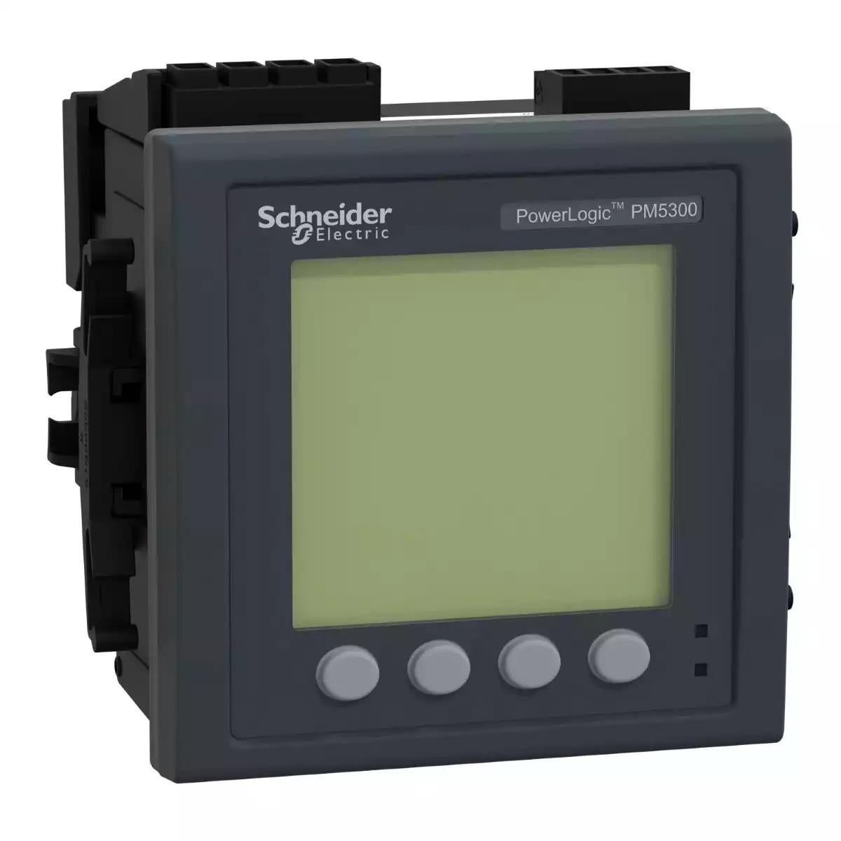 Schneider Electric PM5330 powermeter w modbus - upto 31st H - 256K 2DI/2DO 35alarms - flush mount