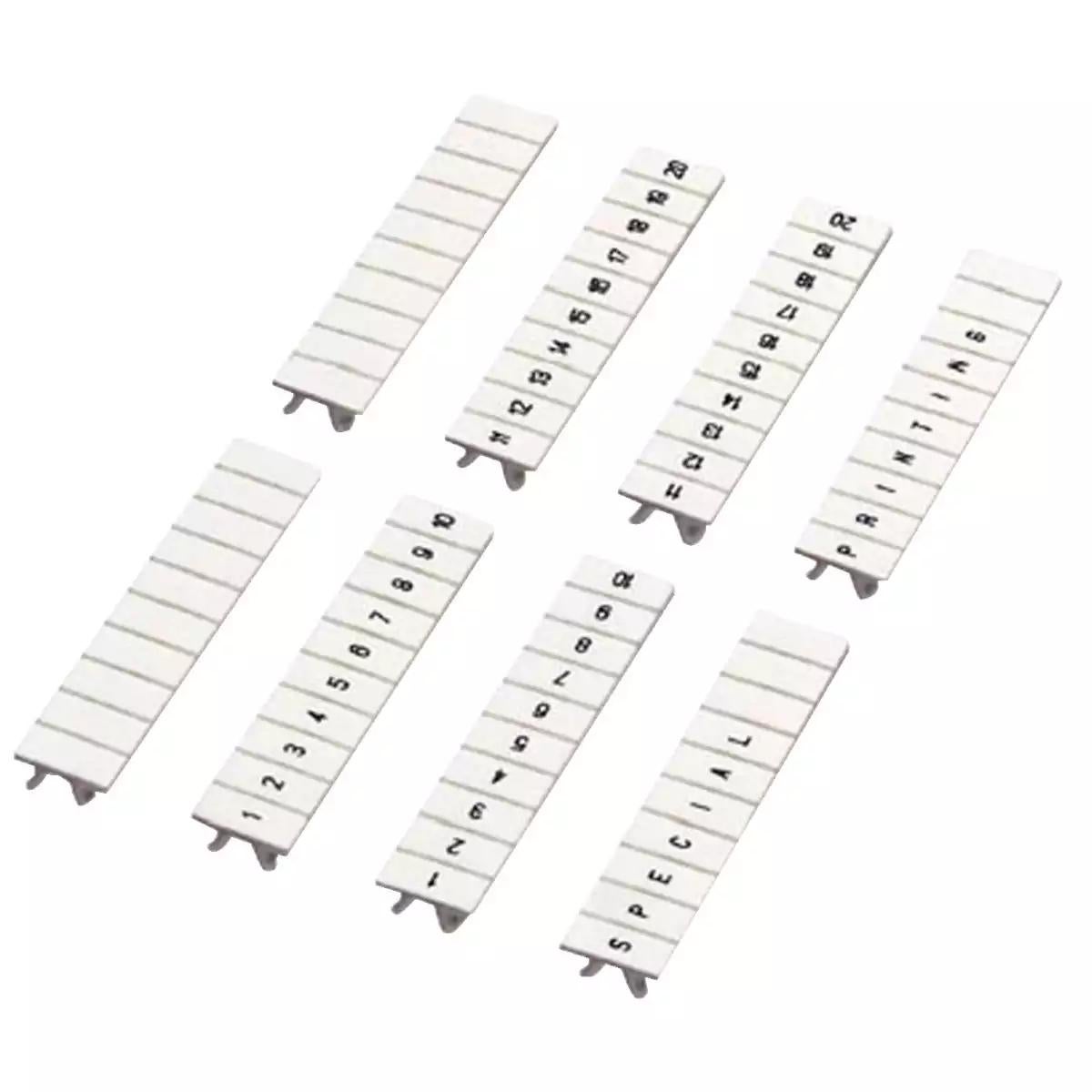 Schneider Electric Linergy TR Clip in marking strip, 5mm, 10 characters 91 to 100, printed horizontally, white