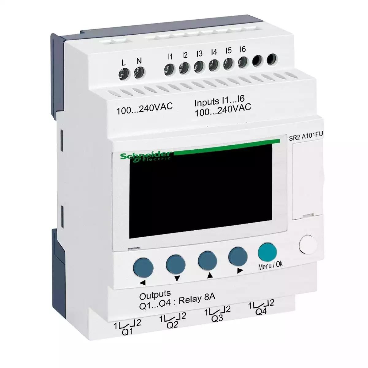 Schneider Electric Zelio Logic compact smart relay - 10 I O - 100..240 V AC - no clock - display