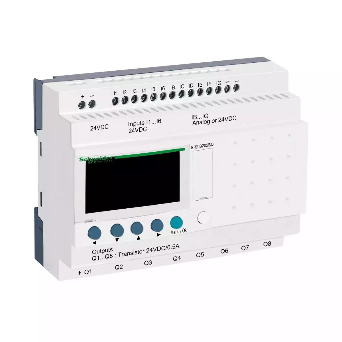Schneider Electric Zelio Logic compact smart relay - 20 I O - 24 V DC - clock - display