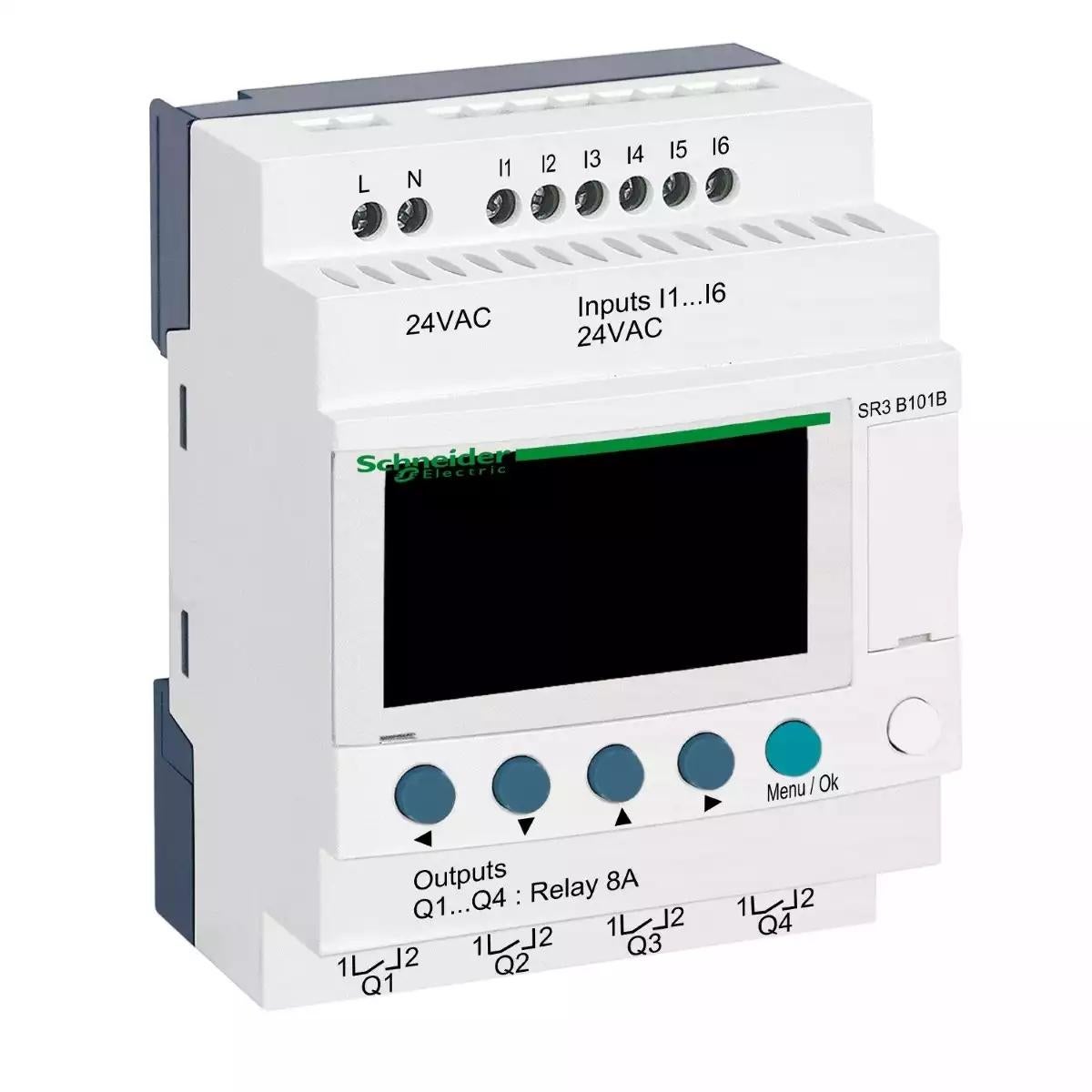 Schneider Electric Zelio Logic modular smart relay Zelio Logic - 10 I O - 24 V AC - clock - display