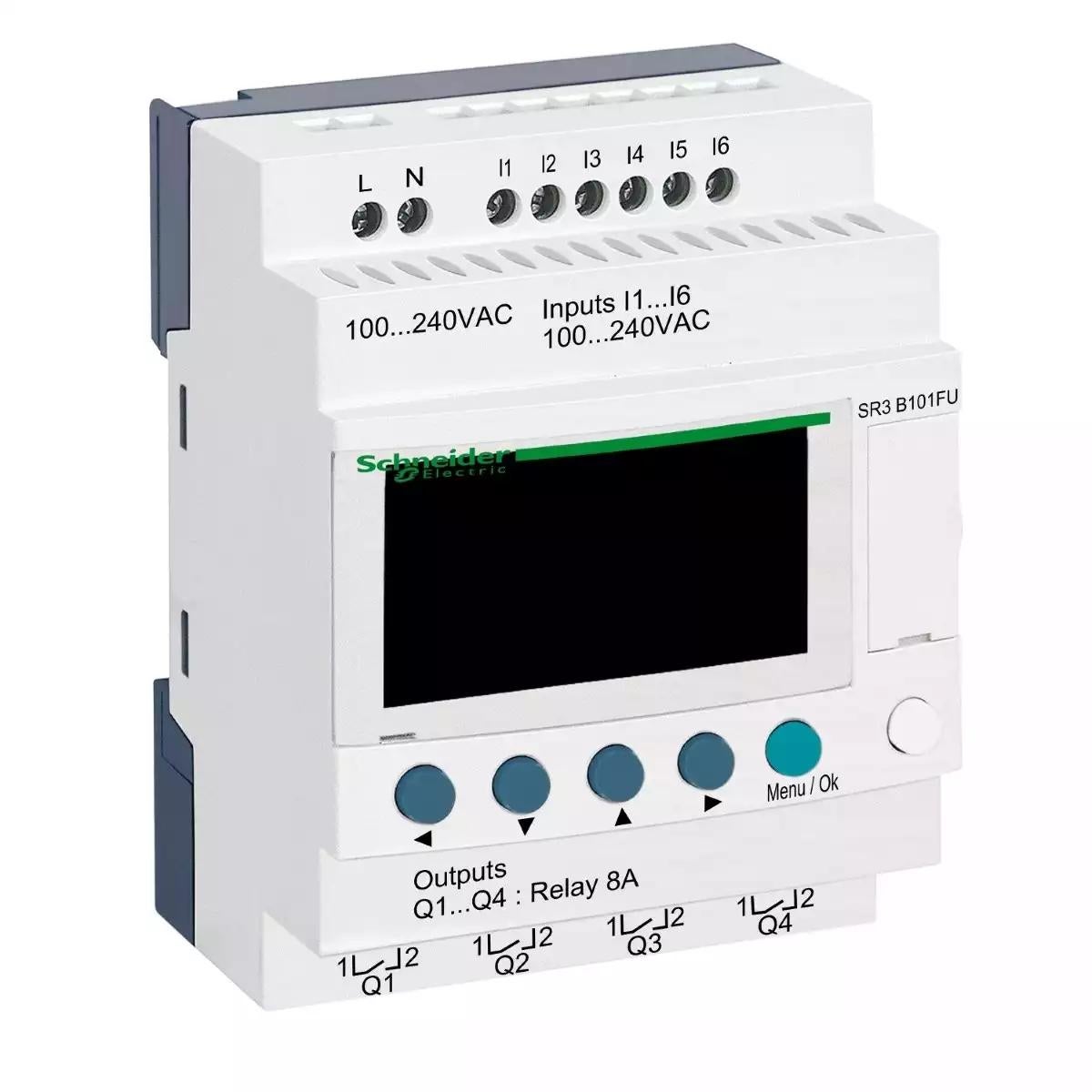 Schneider Electric Zelio Logic modular smart relay Zelio Logic - 10 I O - 100..240 V AC - clock - display