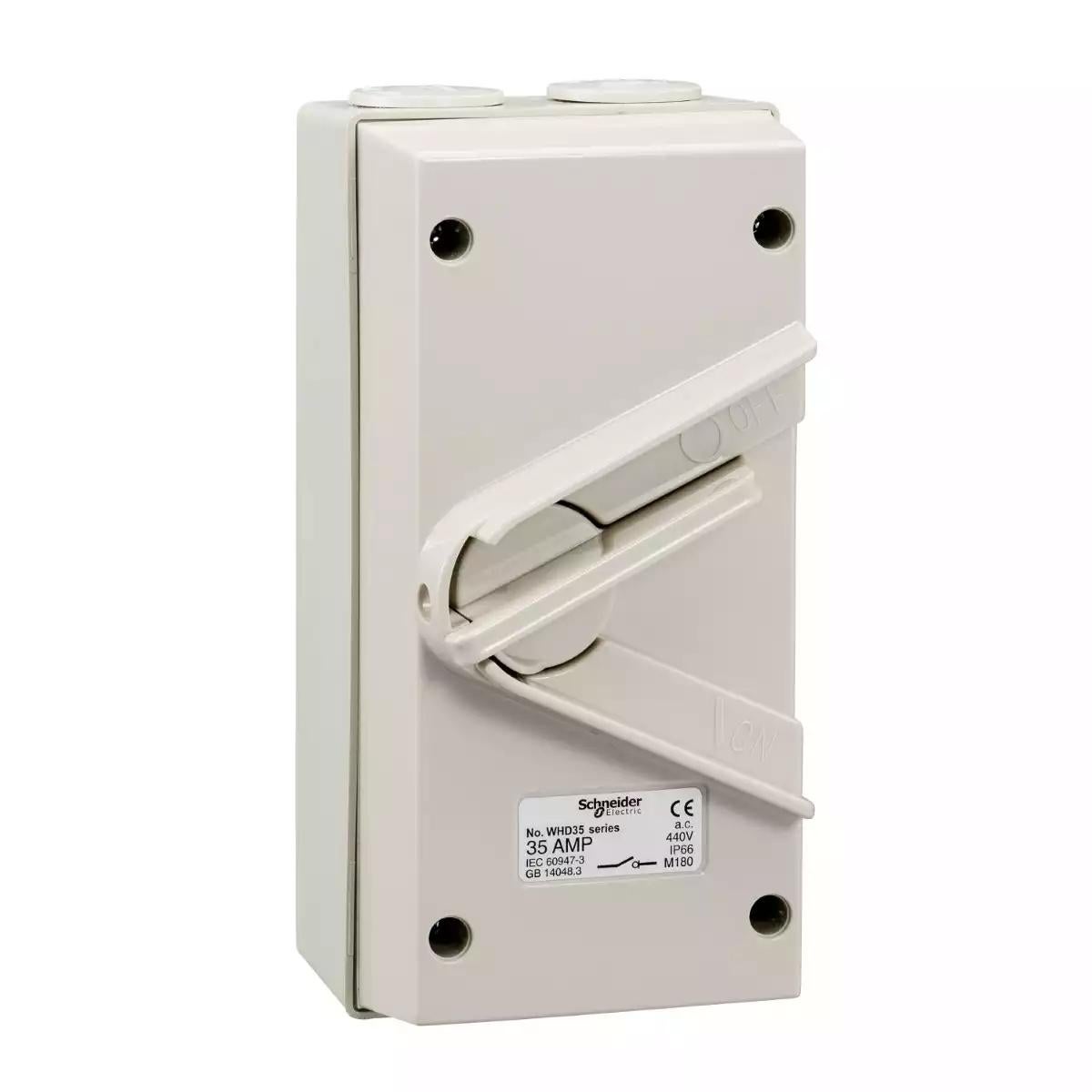 Schneider Electric Kavacha - 35A - 440V - Surface Mount Double Pole Isolating Switch - IP66