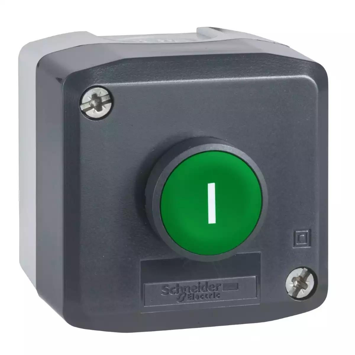 Schneider Electric Harmony XALD, XALK dark grey station - 1 green flush pushbutton Ã˜22 spring return 1NO 
