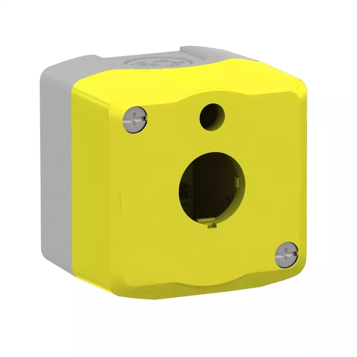 Schneider Electric Harmony XALD, XALK empty box yellow color for illuminated e.stop 1 hole
