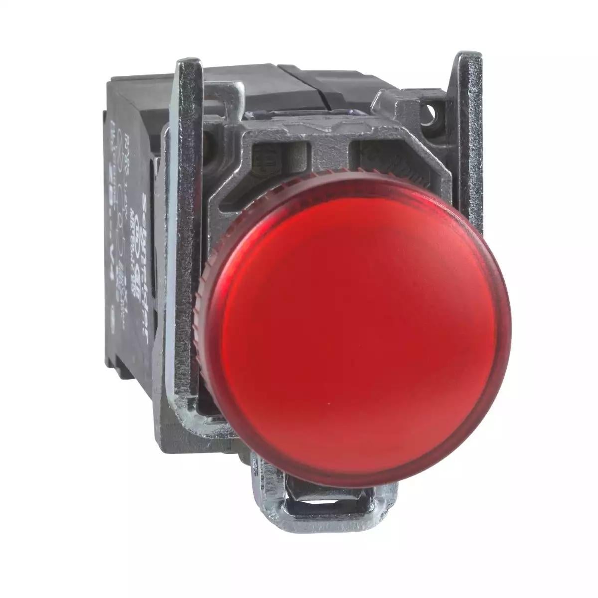 Schneider Electric Harmony XB4 red complete pilot light Ã˜22 plain lens with BA9s bulb 110...120V