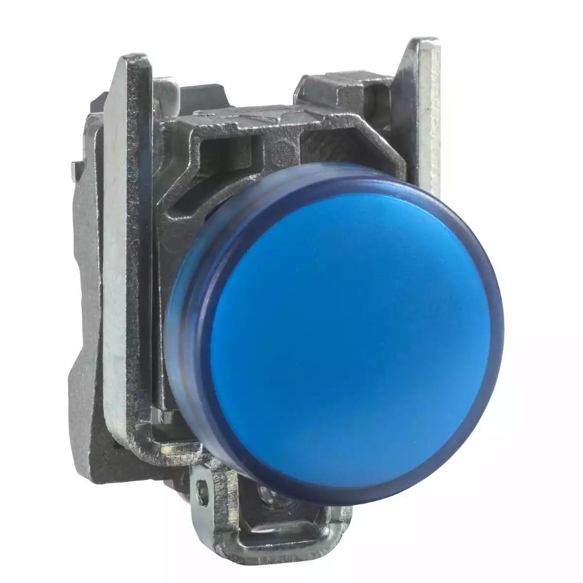 Schneider Electric Harmony XB4 blue complete pilot light Ã˜22 plain lens with integral LED 24V