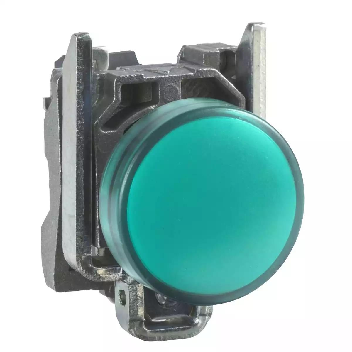 Schneider Electric Harmony XB4 green complete pilot light Ã˜22 plain lens with integral LED 230...240V