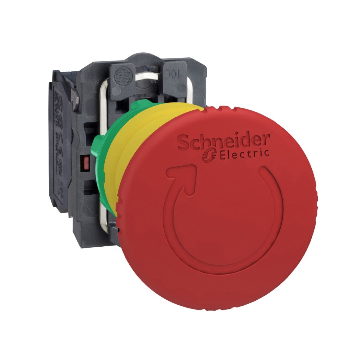 Schneider Electric Harmony XB5 - red Ã˜40 Emergency stop, switching off Ã˜22 trigger latching turn release 1NO+1NC