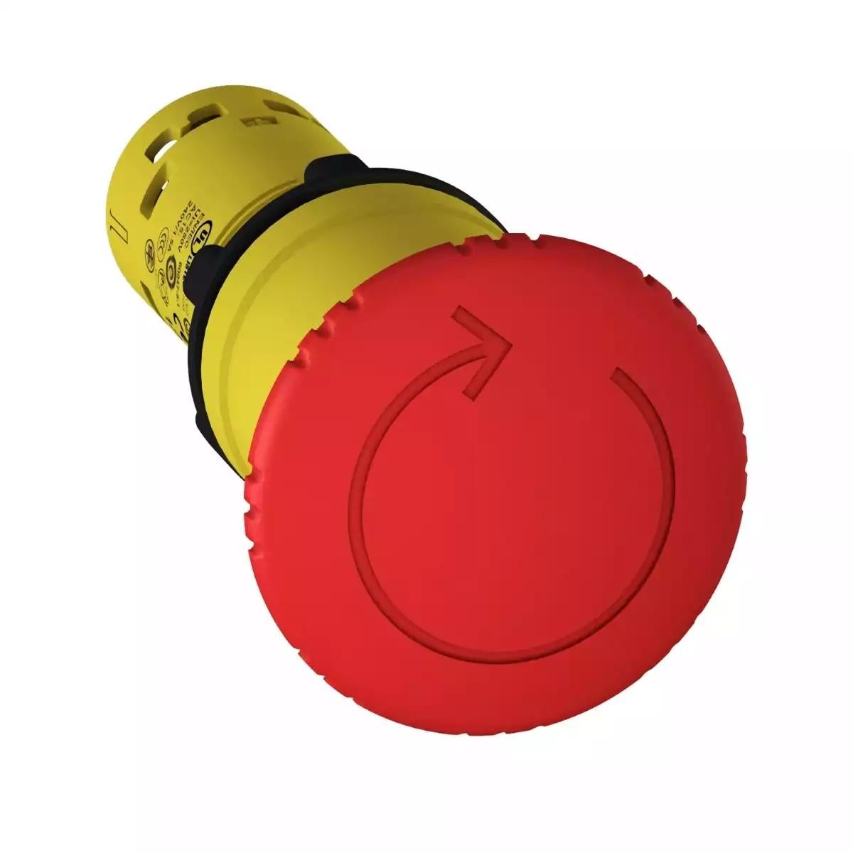 Schneider Electric Harmony XB7 Emergency stop Ã˜ 22 - red - mushroom head Ã˜ 40 mm - turn to release - 1 NC