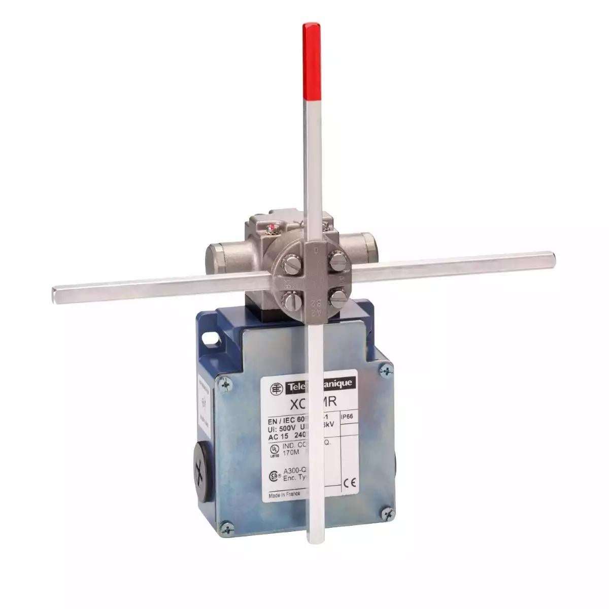 Schneider Electric OsiSense XC Special limit switch XCKMR - stay put crossed rods lever 6mm - 2x(2 NC) - slow - M20 