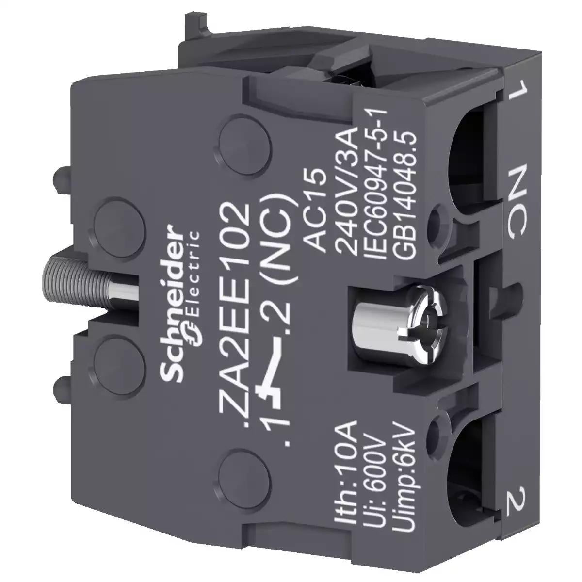 Schneider Electric Harmony Easy XA2E single contact block for head Ã˜22 - 1 NC