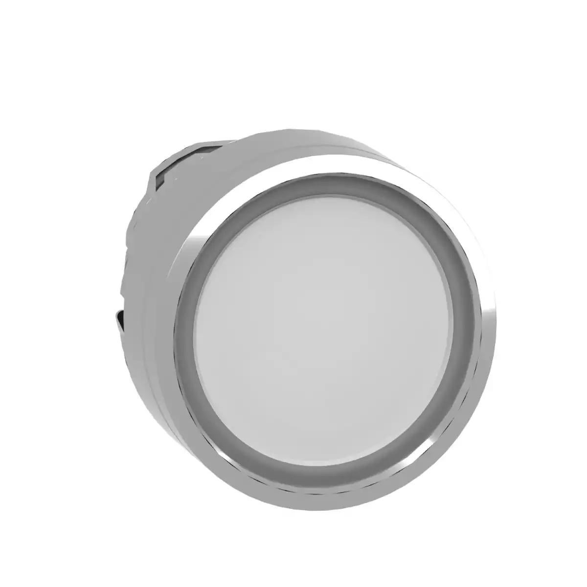 white flush illuminated pushbutton head 22 spring return for integral LED