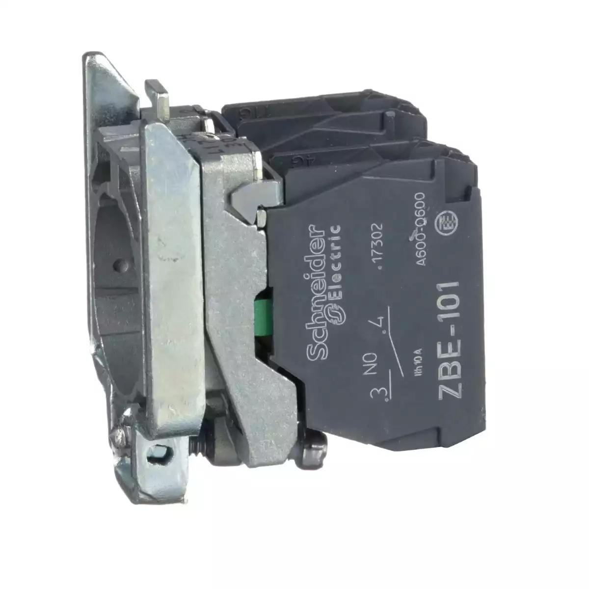 Schneider Electric Harmony XB4 single contact block with body/fixing collar 2NO screw clamp terminal