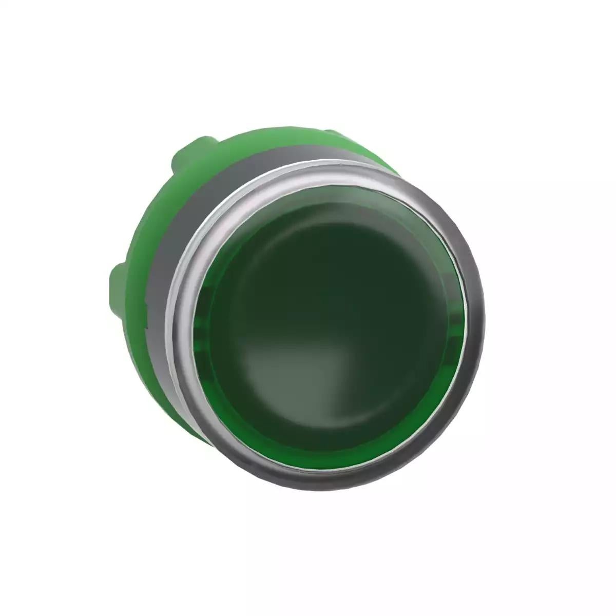 green flush illuminated pushbutton head 22 spring return for integral LED
