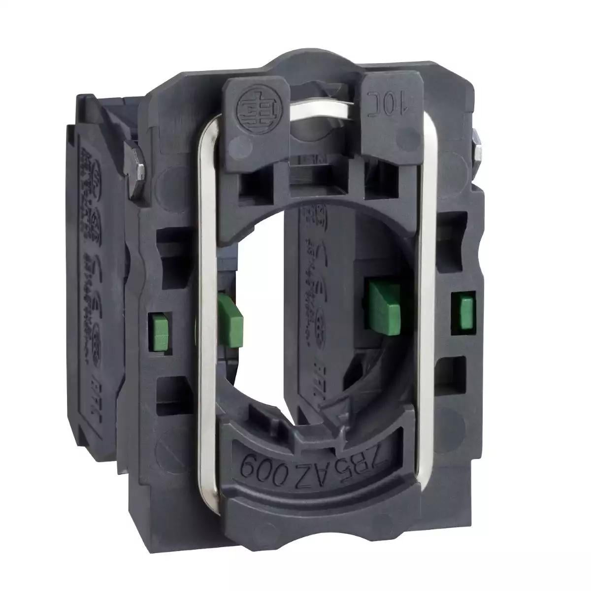 Schneider Electric Harmony XB5 single contact block with body/fixing collar 2NO screw clamp terminal